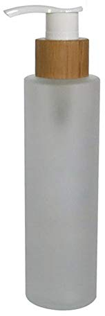 1 STÜCKE 150 ml / 5 unze Leere Nachfüllbare Milchglas Pumppresse Flasche Lotionspender Make-Up Container Glas Fläschchen Halter Topf mit Bambus Kappe für Emulsion Essenz Serum