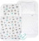 FlyIdeas Juego 8 Pza Sabanas Minicuna Colecho Next2Me 50x83cm, 100% Algodon Certif. con 2 Sabanas Bajeras 2 Protectores Colchon Impermeables 2 Sabanas Encimera y 2 Fundas de Almohada