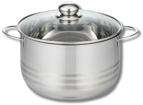 Elo 2221626 Pentola in acciaio inox a induzione, Pentola in acciaio inox, 16 cm, Pentola con coperchio in vetro, acciaio inossidabile, vetro, 16 cm