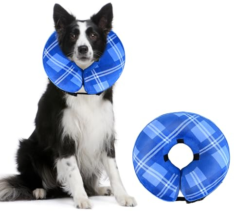 Lyneun Aufblasbare Halskrause für Hunde Katzen, Einstellbar Halskrause Hund, Weich Hundekragen Leckschutz, Leckschutz Hund für Hund und Katze