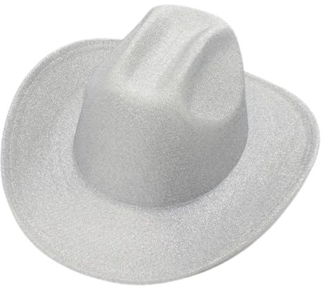 jojofuny Cowboyhut Für Damen Festhut Glänzender Hut Einfarbiger Hut Für Kostümparty Für Western-party Für Halloween Für Cosplay-party