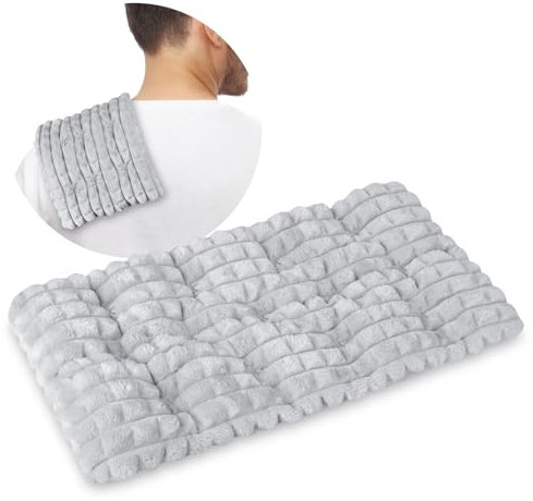 REVIX Microwave Heating Pad for Pain Relief, 6x12 Multipurpose Pad with Flaxseed for Sore Muscles, Stiff Joints, Cramps, Neck, Back, Knee, Gray