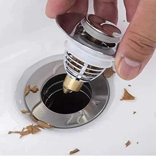 Gavigain 2Pcs Sink Stopper,Basin Pop Up Sink Drain Strainer Plug for Washbasin Bathroom