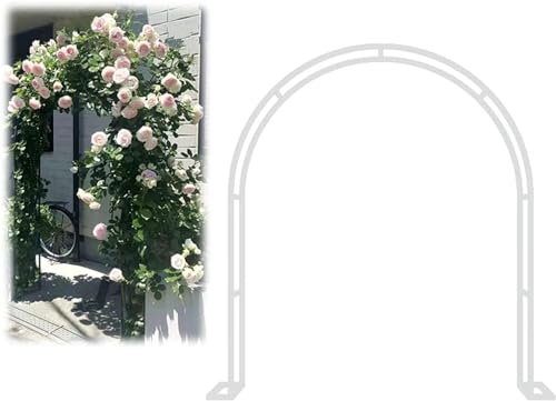 GueTTO Große Torbogen Rosenbogen Aus Metall, Breite 120 140 180 240 300 350cm, Rosenbogen Holz wetterfest,für Rosen Blumen im Garten Terrasse/Kletterpflanze,Weiß,W120*H220cm