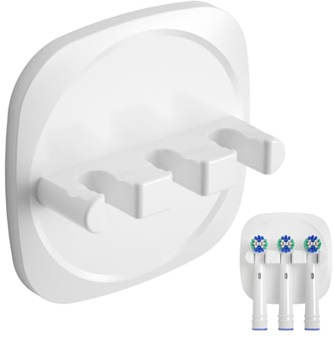 FIXCHORD Elektrische Zahnbürstenkopfhalter 2 Stück, Badezimmer Zahnbürstenhalter für elektrische Zahnbürsten mit starkem 3M-Aufkleber, Zahnbürste Halter für das Badezimmer, weißz