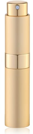 Lulupack 1 atomiseur de parfum de 10 ml, flacon pulvérisateur de voyage rechargeable, doré, 0.3 Ounces