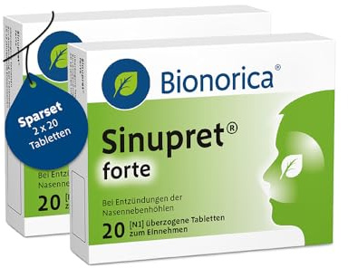 Sinupret forte - Pflanzlicher Schleimlöser bei Entzündungen der Nasennebenhöhlen - Doppelpack zum Sparpreis (2x20 Tabletten)