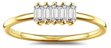 MILACOLATO Bague Argent 925 Femme Bagues Fiançailles Femme Or Zircone Cubique Bague Argent Élégant Pour Mariage, Anniversaire Bijoux Pour Elle Taille 52-64 G8