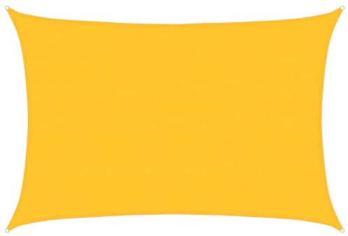 vidaXL Sonnensegel, UV Schutz Sonnenschutz für Terrasse Balkon Garten, Windschutz Wetterschutz Rechteckig, Sonnendach, 160g/m² Gelb 5x6m HDPE