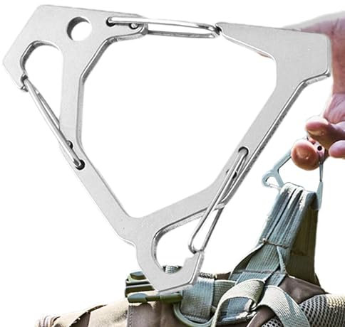 Holdes Karabiner-Clip, Kletterseil-Aufhänger, Haken – Edelstahl-Schlüsselanhänger, Wasserkocher, Schnalle, Outdoor, Camping, Wandern, Schlüsselanhänger, Karabinerhaken