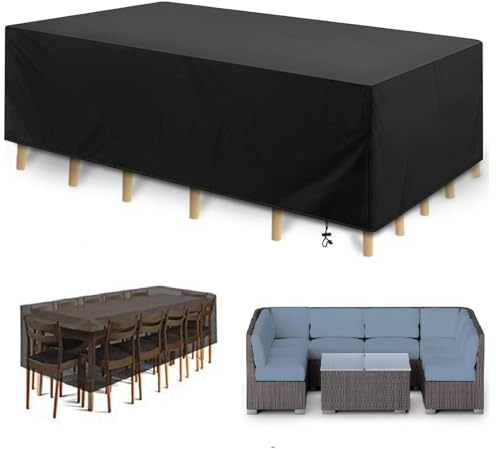 Housse Salon De Jardin Exterieur Imperméable 155x100x105cm/LxWxH Bache Pour Table De Jardin Rectangulaire/Housse De Protection Imperméable Pour Meubles De Jardin Pour Tables De Jardin Meubles De Patio