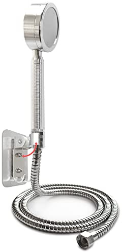 QTANZIQI Handheld Shower,Shower Hose Powerful Spray Hand Shower Head held Ionic Head Filter Filtration rain Low Flow Combo Brushed Increase on Off Plastic Stone Stream Washer Sprayer showerhead high