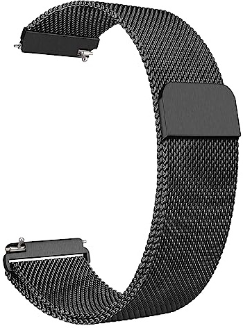 Amzpas Armband für Samsung Galaxy Watch 3 Armband 41mm Metall Damen Herren,Edelstahl Metall Mesh Ersatzarmband Magnetschloss 20mm Uhrenarmband für Samsung Galaxy Watch 3 41mm(Schwarz)