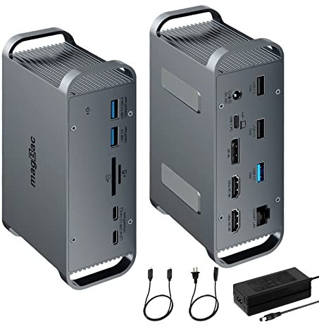 USB C Docking Station Dual Monitor 2 HDMI, Laptop Docking Station Triple Display mit netzteil, 3 Displayport, Ethernet, 3 USB3.2 GEN 2 Ports, SD/TF Slots, for Dell/HP/Lenovo/Type C Windows Laptops