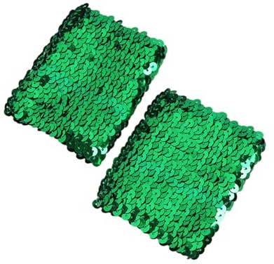 Maxtonser Stilvolle dehnbare elastische Armstulpen Blingbling Pailletten für Party Kostüm Damen Manschetten Arm Sleeve mit Pailletten Grün