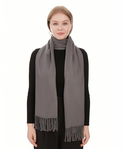 Pashmina Sjal Scarf För Dam – Lätt Och Tunn Halsduk Mode Sjalar för Kvinnor - Pashmina Vårsjal - Elegant Sommarsjal För Damer - Pashminasjal Bröllopssjal Balwrap Cocktailsjal (Grå)