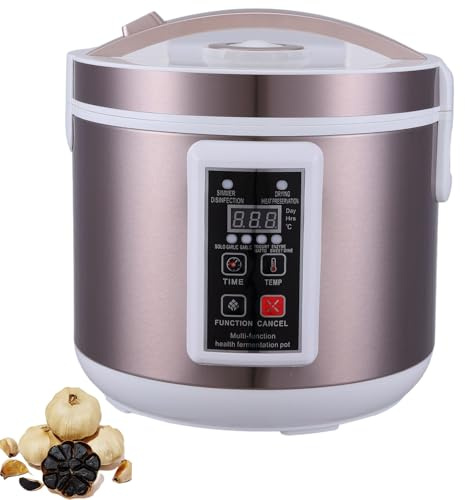 Kensbro Schwarzer Knoblauch Fermenter 5L mit Edelstahlständer | Knoblauch Fermentationsmaschine mit 2 Ebenen, 168 Stunden Fermentation, für Joghurt und Gurken