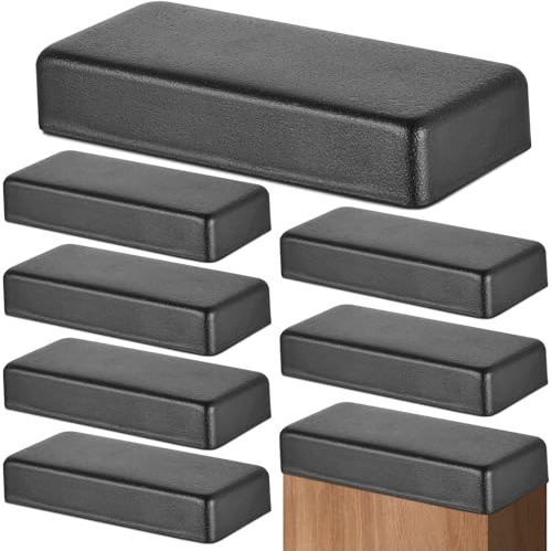 Yaocom 8 Pcs 2x4 Metal End Caps for 1-1/2 x 3-1/2 Wood Posts, Black