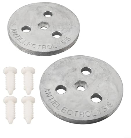 Eawfgtuw Plaque d'anode en zinc, poids d'anode de zinc, anode sacrificielle anti-électrolyse pour système de sel de piscine, panier de fixation et anti-électrolyse (2 pièces)