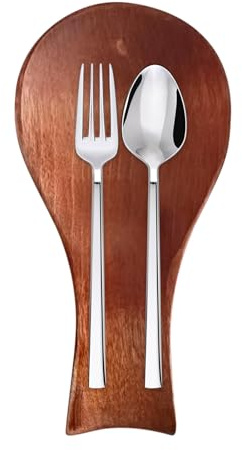 Xijobido Repose-Cuillère en Bois | Support Cuillères Bois - Décor de Cuisine Style Campagne pour Maison Jardin Barbecue Camping Pique-nique Cuisine Extérieur