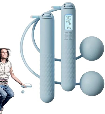 Springseil mit Zähler – verstellbares, gewichtetes schnurloses Springseil, verstellbar, gewichtet, schnurlos, ballgewichtet für Fitnessstudio