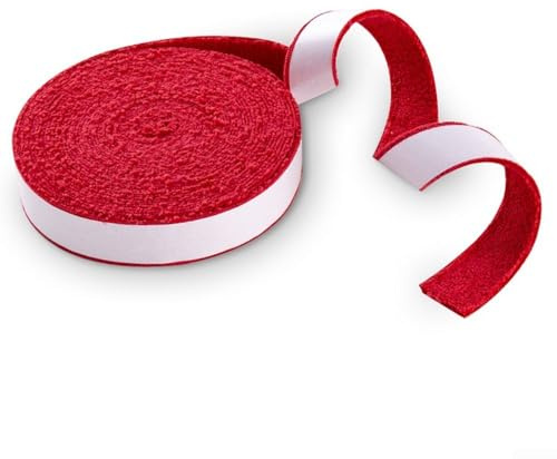 Yuanpgky Rollo de cinta de microfibra de 10 m para raqueta de tenis, squash, bádminton, raquetas, superagarres, absorbe el sudor y antideslizante (rojo)