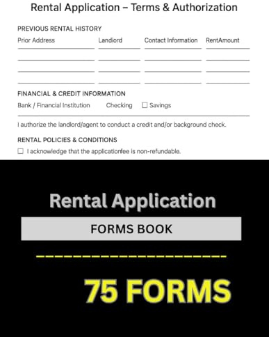 Rental Application Form Book: Tenant Screening Application Templates for Landlords, Property Managers, and Residential Rental Property Agreements