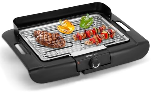 Barbecue de table Clatronic | Barbecue électrique | Balcon & cuisine | Barbecue électrique avec pare-vent | Barbecue avec grille chromée | Barbecue de table avec boîtier Cool Touch | BQ 3841