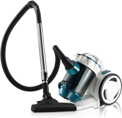 XOQUAI Aspirapolvere Traineau senza sacchetto, 800 W senza sacchetto con filo, raggio d'azione di 5 m, filtrazione HEPA,17 kPa di potenza di aspirazione, per tappeti, pavimenti duri, peli di animali e