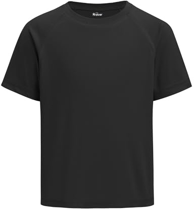 Arshiner Chemise UV à manches courtes pour garçons - Protection solaire UPF 50+ - T-shirt d'été à col rond - Séchage rapide - Pour la plage et la piscine - 5 à 12 ans
