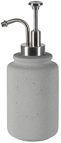 Spirella 10.1916 Seifenspender Cement | mit Edelstahlpumpe | Flüssigseifen-Spender | Keramik | 300ml | Langliebig und Robust | Grau