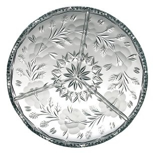 Kabarett Konfektplatte Knabberteller Rebecca Transparent D 31,5 cm Kristall