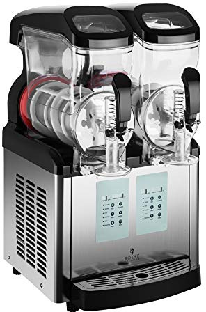 Royal Catering Máquina Para Granizada Slush Helado RCSL 2/6ICE (2 x 8 L, 450 W, 7 ~ +7 °C, Moderna pantalla de control LED, Sin BPA, 6 Funciones)