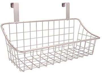 Homieco Over The Cabinet Door Storage Basket Metal Wire Kitchen Cupboard Drawer Hanging Caddy Organizer Bakeware Holder Spice Jar Rack