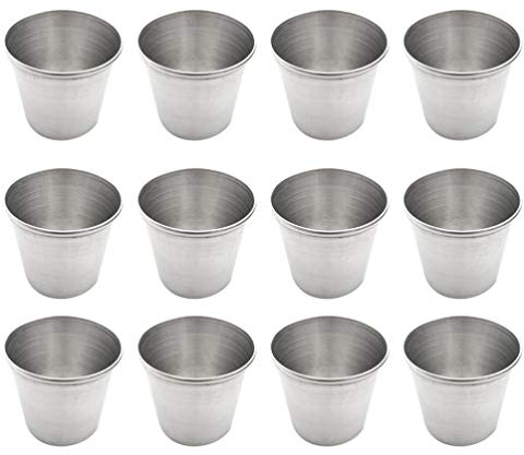 Amosfun 12st Becher Edelstahl Barweinbecher Kaffee Schnapsgläser Becher Klein Schnapsgläser Masse Espresso Kindertasse Abendmahlskelch Klein Abendmahl Kelche Altmodisch Wasserbecher