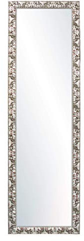 CHELY INTERMARKET MOD149 Espejo De Pared Estilo Clásico Plateado Decorativo Rectangular 35x140 cm Salón Oficina Madera Maciza Fabricado En España Perfil con Relieve Montaje Versátil