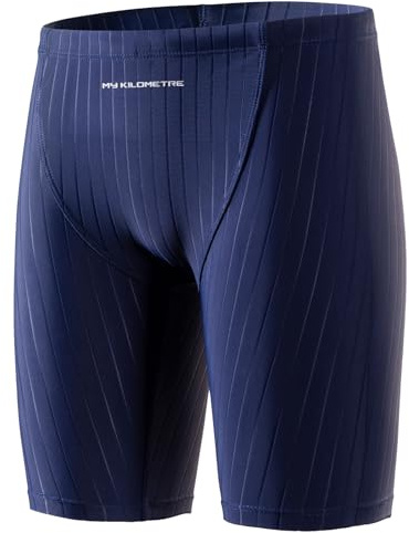 MY KILOMETRE Boy's Jammer Swimsuit Kids Trainning Swim Shorts with Drawstring Endurance Swimming Trunks