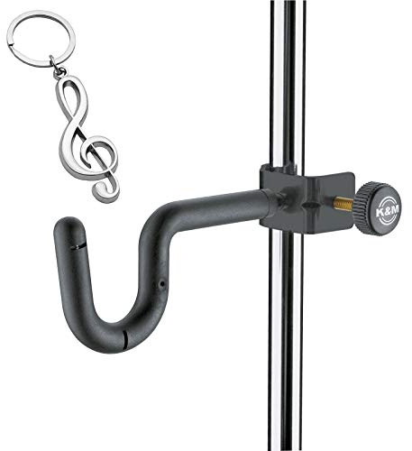 K&M Trompetenhalter + keepdrum Notenschlüssel Anhänger in Schwarz, Kunststoff, H-Moll, Praktisch, Zubehör für BRASS_AND_WOODWIND_INSTRUMENTS