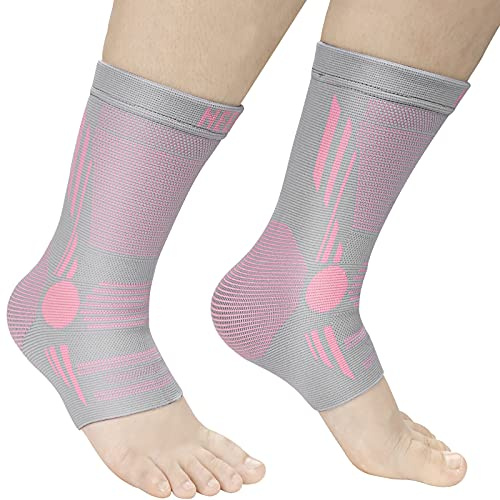 NEENCA Professionelle Knöchelbandage, Kompressions-Fußbandage (Paar), Sprunggelenkbandage für Stabilität. Knöchelstütze für Achillessehnenentzündung,Plantarfasziitis,Gelenkschmerzen,Fersensporn, Sport