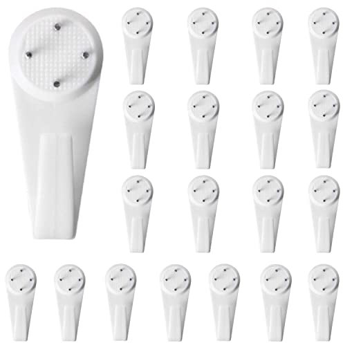 Colgar cuadros sin hacer agujeros - Colgadores de pared para fijar cuadros sin taladrar - Lote de 20 ganchos para fijar cuadros sin clavos