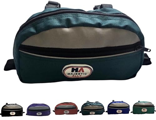 Majestic Ally Nylon Reflective Horse Pommel Bag, Waterproof Pouch Sack for Equine Saddle Accessories (Hunter Green)