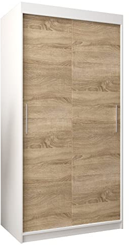 ABIKSMEBLE Armoire Tokyo avec Porte Coulissante - Dressing Chambre Adulte - Penderie Vetement - Garde Robe - Placard - Armoire 2 Portes - Closet