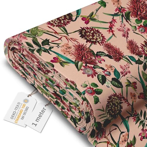 DreamRoots Markisenstoff Meterware, Dark Jungle Pink, 1 m