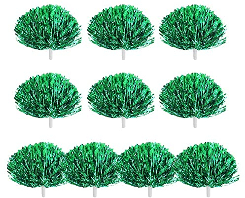MiOYOOW 10 Stück Cheerleading Pompons, 7 Farben Tragbar Handheld Cheerleader Puschel Cheerleader Sportmannschaft Cheers Ball für Sportwettbewerbe Tanzen Junggesellenabschied