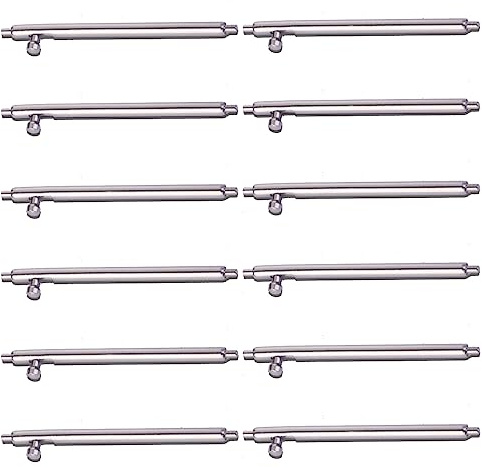 Rluobo 12 Stück Schnellwechsel Federstege, Edelstahl Federstege, Uhren Federstegwerkzeug Set mit Entriegelungsknopf, Uhrmacherwerkzeug für Uhren Armbänder