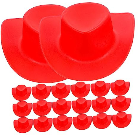 CAXUSD 20stücke Mini Cowboyhüte Für Puppen Teiliges Aus Kunststoff Dekoration Für -projekte Und Puppenhaus Niedliche Hüte Für Kreative Bastelarbeiten Und Partys