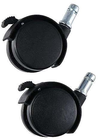 dohobby 5 ruedas giratorias para silla de oficina, repuesto con frenos, ruedas giratorias dobles de repuesto, ruedas de goma resistentes para silla de oficina