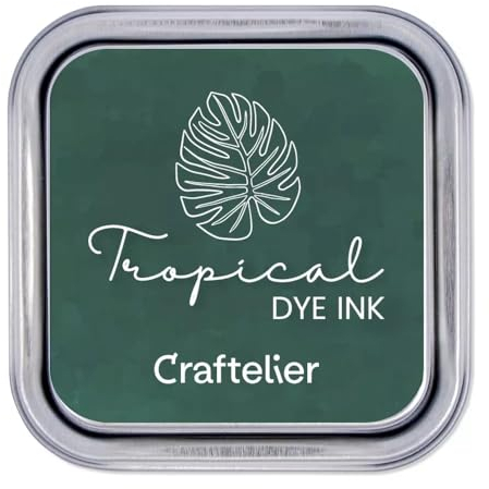 Craftelier Tintensammlung auf Wasserbasis | Metallbox mit starkem Verschluss | Acryl- oder Gummistempel und poröse Oberflächen | 21 Farben (Tropisch)