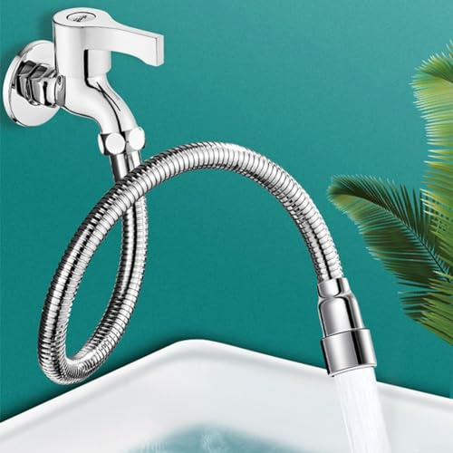 Jayruit Küchenarmatur-Verlängerung Edelstahl universell für Küchenspüle Wasserhahn-Verlängerung rutschfestes Design (50 cm)