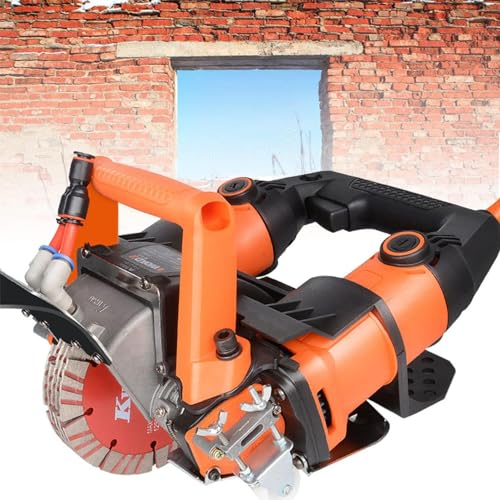 URJWAN Machine De DéCoupe De Rainure Murale éLectrique 5200 W, avec PoignéE Rotative Et Couvercle Automatique, Rainure D'Encoche Maximale De 42 Mm pour Brique, Granit, Marbre, Carrelage